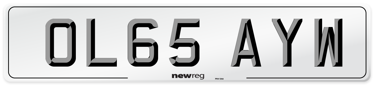 OL65 AYW Number Plate from New Reg